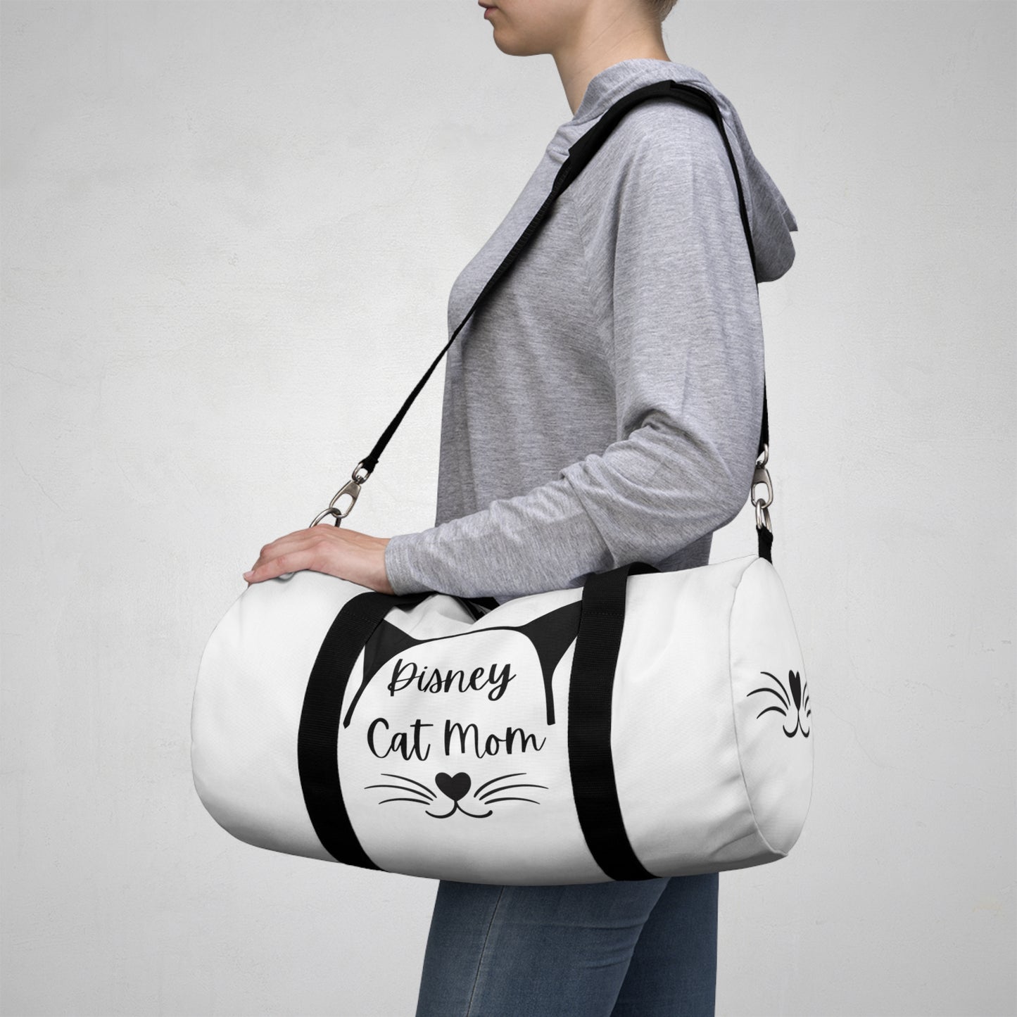 White Disney Cat Mom Duffel Bag