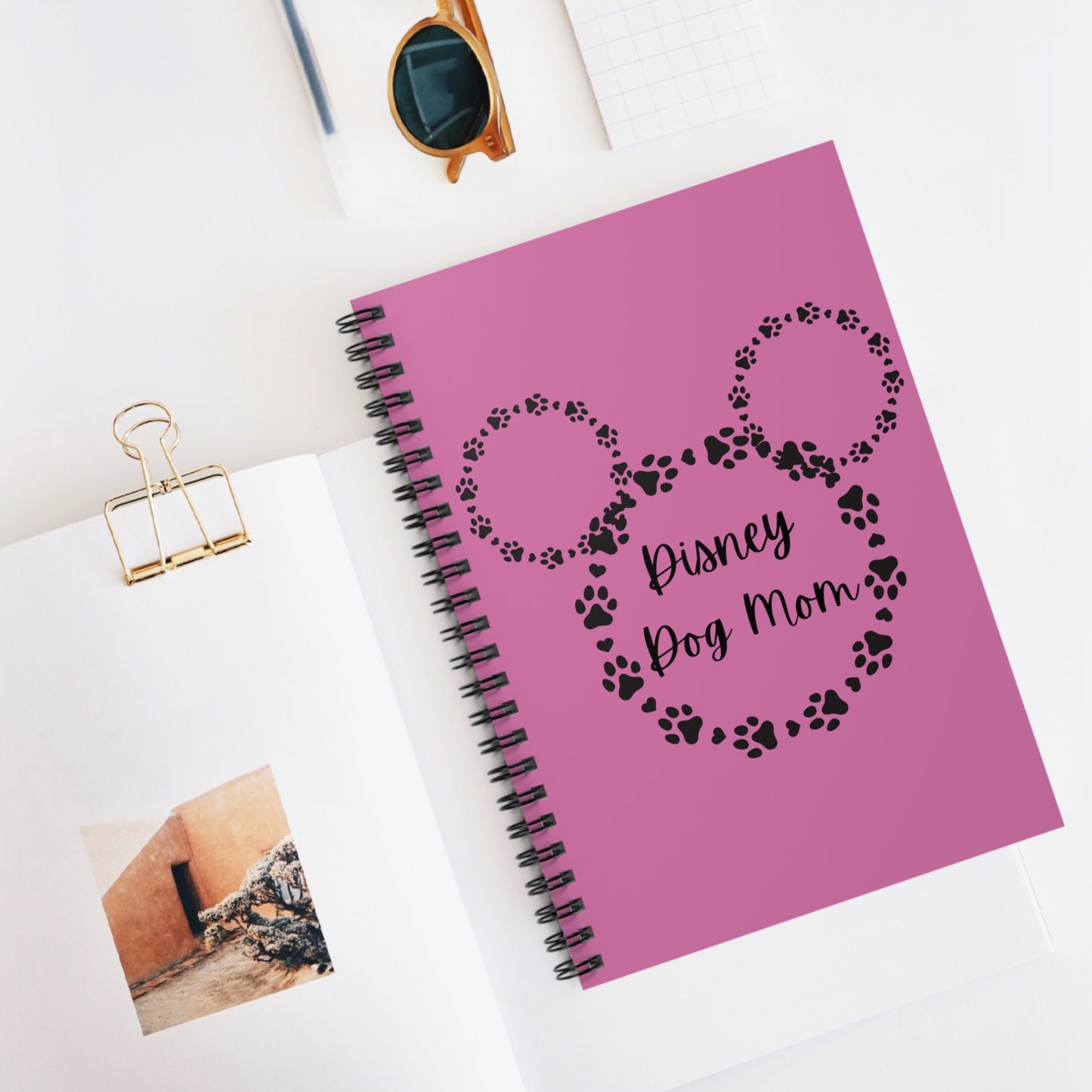 Pink Disney Dog Mom Spiral Notebook - Ruled Line