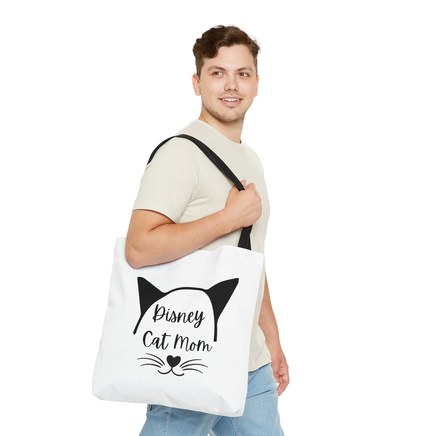 White Disney Cat Mom Tote Bag (AOP)