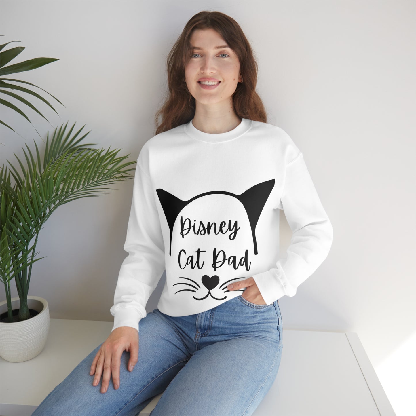 Disney Cat Dad Unisex Heavy Blend™ Crewneck Sweatshirt