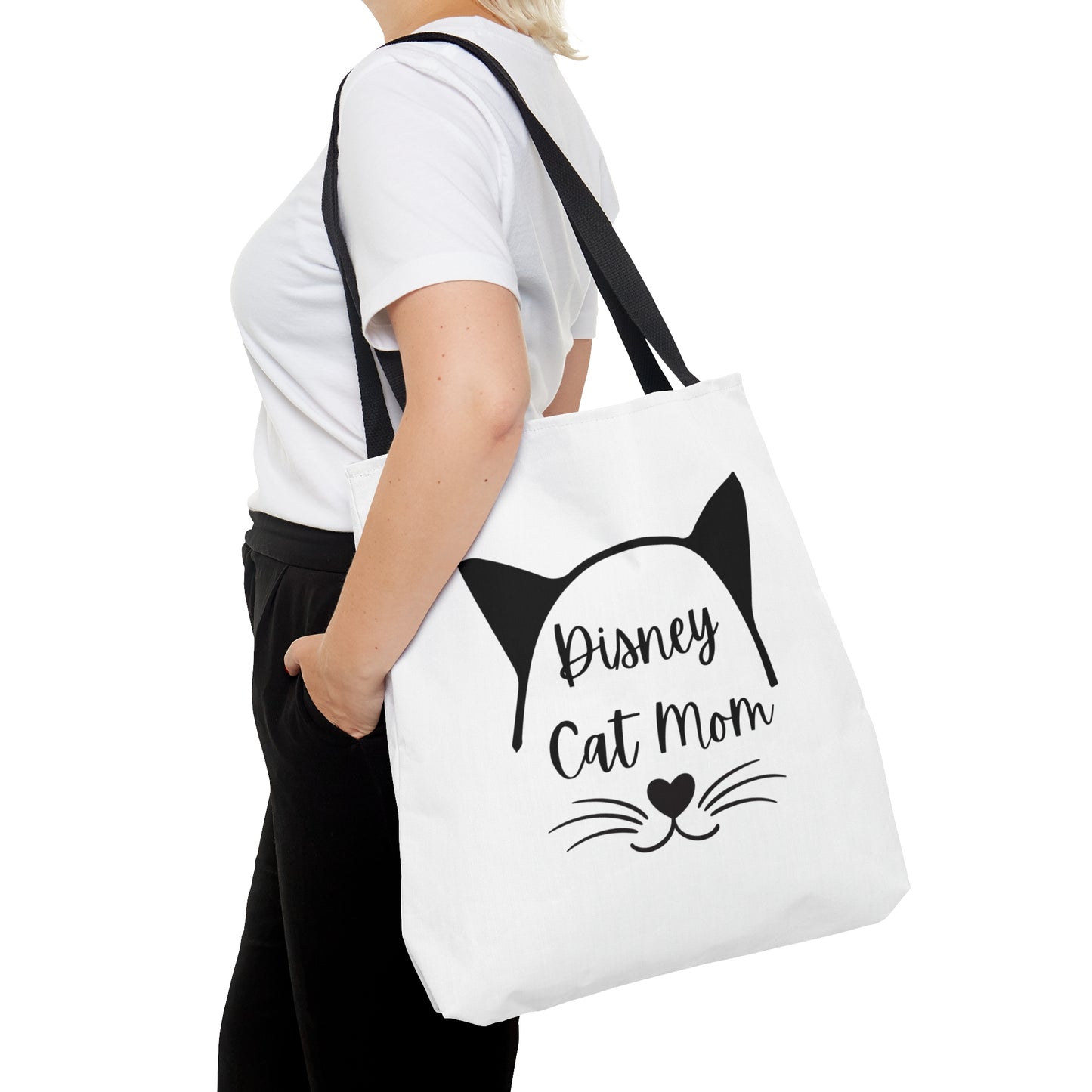 White Disney Cat Mom Tote Bag (AOP)