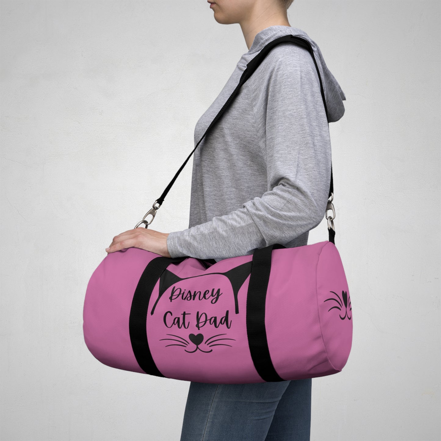 Light Pink Disney Cat Dad Duffel Bag